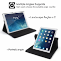 Miniatyrbillede 5 af 5: iPad 7/8 10.2 \" 360° Smart Cover Etui PU Læder Sort sort