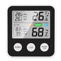 Högprecisions Magnetisk Termometer Hygrometer Digital med LCD-Skärm ℃/℉ Maximal Minimum Temperatur Luftfuktighet Påminnelse Funktion Svart