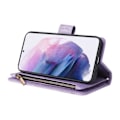 Miniatyrbillede 4 af 5: Etui til Samsung Galaxy S22 5G Læder Flip Case Med Kortholder Penge Lomme Magnetiske Knapper Stativ Stødsikker Lilla A