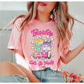 Miniatyrbilde 1 av 2: Barbie Trykket T-skjorte Kvinne Sommer Topp T-skjorte GH1014-G M