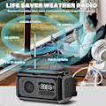 Pikkukuva 4 / 5: 12000 mAh hätätilaradio käsikammella, aurinkokennoradio, kannettava AM/FM-radio taskulampulla.pa