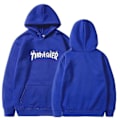 Miniatyrbild 4 av 5: Unisex Thrasher Hoodie med bokstavstryck, tröja med dragsko och ficka black 1 S