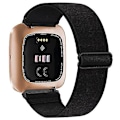 Miniatyrbild 1 av 2: Elastisk vävd loop för Fitbit Versa 3 2 Versa Lite armband justerbart nylon sportarmband armband för Fitbit Sense armband Black