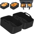 2-pack silikonformar för Ninja dubbla luftfritöser, dubbel luftfritös silikonkorg, luftfritös stativtillbehör för luftfritös, ugn och mi