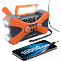 Miniatyrbilde 1 av 5: 10000mAh Nødradio Solcelle Håndsveiv Radio Bærbar AM/FM/NOAA Værradio med Telefonlader Lommelykt - Perfekt Oransje