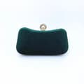 Sammet Bronzad Kvällsväska Retro Clutch - Grön