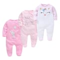 Miniatyrbillede 1 af 4: Våren Baby Pyjamas Piger Drenge Jumpsuit 189 % Bomuld Åndbar Blød Jumpsuit Pink 3-6M_paris Pink 3-6M