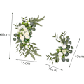 Miniatyrbillede 5 af 5: Bryllupsbue Blomster, 2 stk Pion Dekorative Blomsterguirlander, Kunstige Grønne Blade Silkeblomster til Bryllup, Bue, Bue, Bryllup
