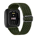 Miniatyrbild 1 av 5: Elastisk vävd loop för Fitbit Versa 3 2 Versa Lite armband justerbart nylon sportarmband armband för Fitbit Sense armband Dark green