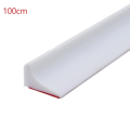 Miniatyrbilde 4 av 5: Silikon vanntett stripe for dusj terskel, sklisikker tørr og våt separasjon kjøkkenbenk gap blokkerende vannstopper hvit (100cm)