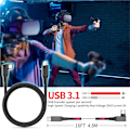 Miniatyrbillede 3 af 5: USB til USB-C Højhastighedskabel Vinklet USB-C Oculus Quest 2 5M Grey grå