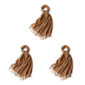 Miniatyrbillede 5 af 5: 1/2/3 Unisex Halstørklæde med Frynser Varmt og Hyggeligt Rørhalstørklæde til Brun brown 3Set