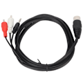 Pikkukuva 1 / 4: DIN 8-nastainen - 3,5 mm 2 RCA-kaapeli Uros-Uros Suuri DIN-äänisovitin Kaapeli Vahvistimelle Vastaanotin Subwoofer 1,8 m