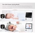 Miniatyrbilde 2 av 5: Videomonitor med kamera 2.4G-overføring, babycall med 2-veis lyd, infrarødt nattsyn—pa