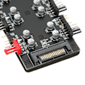 Miniatyrbillede 4 af 5: 6-vejs splitterhub 4PIN PWM hastighedsregulering 3PIN ARGB lysstyring udvidelseskort SATA-interface