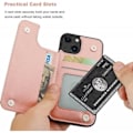 Miniatyrbilde 4 av 5: iPhone 13 Mini Støtsikkert Deksel Kortholder 3-ROM Flippr V2 Roségull（PA）