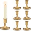 Guld Ljusstakar, Set om 6 Standard Metall, för Bröllop & Jul