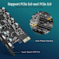 Pikkukuva 4 / 5: PCIe-laajennuskortti 5 porttiin (3x USB C, 2x USB 3.0-A) PCI Express -laajennuskortti Windows 10/8/.pa -käyttöjärjestelmille