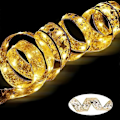Miniatyrbillede 1 af 4: Bånd Fe Lys Juldekoration Juletræspynt til Hjemmet 2023 Jule Lys Guirlander Navidad Natal Nytår 2024 Guld-Varm Gold-Warm 10M