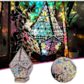 Miniatyrbillede 2 af 5: Stor Nordstjerne Gulvlampe, Boheme Dekorativ Gulvlampe, LED Farverig 3D Projektionslampe, Diamant Retrolampe, Egnet til Hjem, Fest, Jul