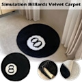 Miniatyrbilde 3 av 5: Svart Matte, Billardkule Matte, 8-Ball Myk & Fluffy Svart Matte Soveromsdekor, Svart Sirkelmatte for Stue Hjeminnredning 60*60