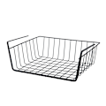 Miniatyrbilde 1 av 4: Trådkurv for oppbevaring, 2 små hvite trådkurver for kjøkken, kontor, pantry, bad, garderobe.