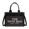 Miniatyrbilde 4 av 4: Flettet veske med stor kapasitet, veske, håndveske, crossbody-veske, Straw weaving black the tote bag