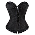 Miniatyrbillede 1 af 5: Blomstret korset til damer, stropløs bh, bh-støtte, samlet jacquard sildebensformet shapewear, taljeindsnævring, blondekantet court korset 4XL_paris 4XL