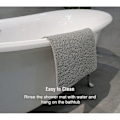 Miniatyrbillede 4 af 5: Skridsikker brusemåtte, Loofah brusemåtte til indendørs brusebad, skridsikre bademåtter til våde bruseområder, blød PVC bademåtte fodmassage (grå)