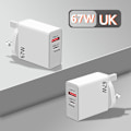 Miniatyrbillede 1 af 5: 67W Hurtigoplader USB Type C Oplader Adapter Til IPhone 15 14 13 hvid white UK