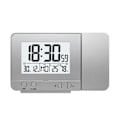 Miniatyrbillede 1 af 2: Projektionsvækkeur til soveværelse med termometer Hygrometer Digital projektionsur til loftet Dæmpbar LED-skærm med USB-oplader 180° drejelig med Dua (PA) Silver