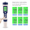 Miniatyrbillede 5 af 5: Pool Salt Tester, Digital Salinitetsmåler, Høj Nøjagtighed 5 I 1 Salinitetstester til Saltvand, IP67 Vandtæt Testsæt-B7 Som Vist