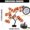 Miniatyrbillede 3 af 3: LED-lystræ, ahornblade varmt hvidt lystræ, justerbare grene, 24 LED-lamper, til juledekoration, USB/batteridrevet hvid gren (PA)