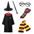 Miniatyrbilde 1 av 2: Harry Potter 6-delt Sett Magisk Trollmann Kostyme Kappe Z - Perfekt rød 155cm (11-12 år)_paris