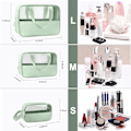 Miniatyrbillede 2 af 4: Transparent toilettaske 3 stk sort rosa GRØN, Transparent toilettaske til rejser