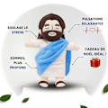 Miniatyrbild 1 av 5: Nyfödd Baby Lugnande Andnings Jesus Plyschleksak Jesus Docka Fyrväxlad Justering Barnmusik Sovkompis Julleksak Presenter Blue 38cm