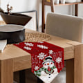 Miniatyrbillede 4 af 5: Julebordsløber Snefnug Snemand Bordløber til Jul