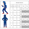 Miniatyrbilde 5 av 5: Sonic The Hedgehog Cosplay Kostymeklær for Barn, Gutter, Jenter - Overalls + Maske + Hansker Jumpsuit+hette+hansker 10-14 år = EU 140-164 Jumpsuit+huva+handske 10-14 år = EU 140-164