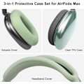 Miniatyrbillede 2 af 5: Beskyttelsessæt til AirPods Max, Hovedbåndsovertræk + TPU-etui Beskyttelse + Silikone Ørepuder, Svedafvisende Tilbehør, Let at Vaske, Ridsebeskyttelse