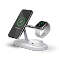 Miniatyrbillede 1 af 5: 3-i-1 MagSafe Trådløs oplader til iPhone / Apple Watch / AirPods - Hvid White Vit