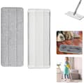 2-pak udskiftningspuder til fladmoppe, mikrofiber våd/tør moppepåfyldning, maskinvaskbar, til trægulve, fliser, marmor, 12,6x4,7 tommer, grå