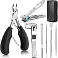 Pedicure Set with Nail Scissors, Nail Clippers, Nail File Black