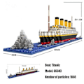 Miniatyrbillede 4 af 5: 1800+ Stk Titanic, Krydstogtskib Modelbåd, DIY Diamant Byggeklodser（PA）