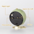 Miniatyrbild 3 av 5: 1 Styck Grön Skrivbords Klocka Batteridriven, Tyst Alarm för Sovrum