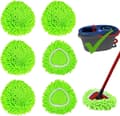 6 moppudeudskiftninger til O Cedar - Mikrofiber Chenille, Maskinvaskbar - til Spinmopper