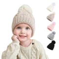 Stickad Vintermössa för Barn, Stickad Babymössa Barn Stickade Mössor U White