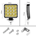 Miniatyrbilde 2 av 4: 4 x 48W LED-arbeidslys, firkantet søkelys 12V 24V langdistanse LED H