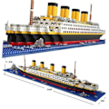 Miniatyrbillede 1 af 5: 1800+ Stk Titanic, Krydstogtskib Modelbåd, DIY Diamant Byggeklodser（PA）