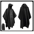 Vanntett poncho med hette og lommer