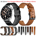Miniatyrbillede 2 af 5: 20 22MM Rem af læder til Huawei Watch GT 3 2 GT3 GT2 Pro 46mm 42mm Honor Magic Smart Watch Rem Rem Rem af læder Sort Læder Sort